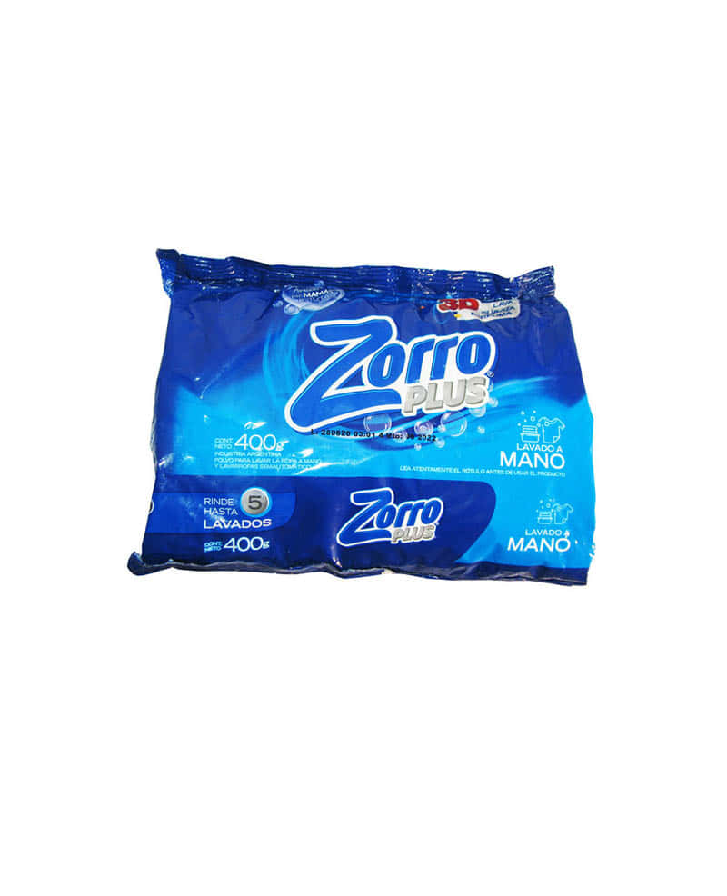 Jabón En Polvo Zorro Lavado Mano 400 Gr